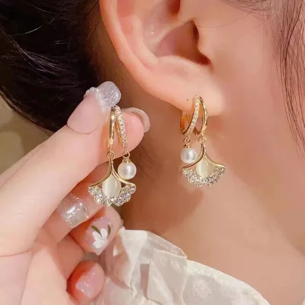 Blooming Elegance Pearl Drop Earrings