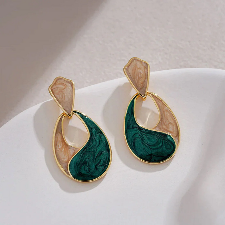 Marbled Harmony Enamel Statement Drops